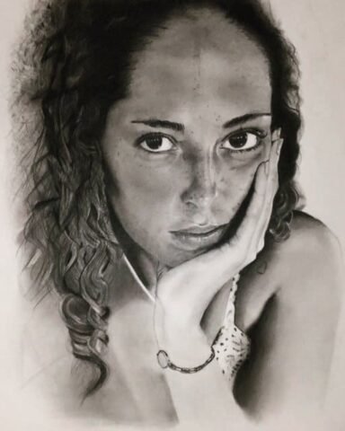 Portrait Inès réalisé au critérium par FranckD-Art